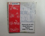 2000 Suzuki Moto &amp; Atv Pronto Reference Manuale Y Modelli Fabbrica OEM L... - $14.95