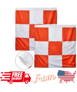 Safety Flag 36 X 36 Inch Flags Orange White 4 Pieces Bike Camping Constr... - $41.46
