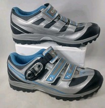 Pearl Izumi Enduro II Mountain Biking Shoes Womens EU 43 US 10.5 Gray Black Blue - £14.42 GBP