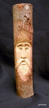 Hand Carved Spirit Stick 9.5&quot; Signed C Bell 1992 Unique - £31.61 GBP
