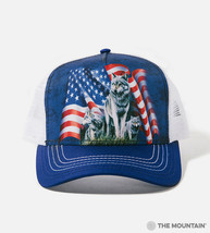 WOLF FLAG Trucker Hat Mesh Snapback Patriotic Cap by The Mountain One Size NWT - £10.12 GBP