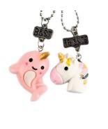2 pc Best Friends Unicorn Narwal BFF Friendship Necklaces Kids Jewelry Set  - $9.99