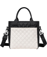 Black/Cream Insulated Lunch Bag SoftTouch LunchBox w Adjustable Strap NEW - $499.31 MXN