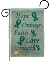 Hope, Faith, Courage (Teal) Burlap - Impressions Decorative Garden Flag G165092- - £18.47 GBP