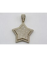 Real Solid 10K Yellow Gold Clear Stones Pave Set Star Pendant 5.6 grams - $476.62 CAD