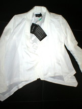 NWT New Womens 6 M Designer Patrizia Pepe White Jacket 42 Italy Flowy Asymmetric - £539.81 GBP