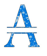 ABC Set1 Split Letter Monogram-Digital ClipArt-Snow-Gift Tag-Christmas-S... - $37.50 MXN