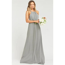 Show Me Your Mumu Amanda Maxi Dress Backless Soft Charcoal Crisp Gray L - £53.05 GBP