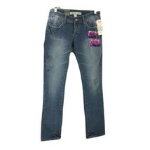 EckoRed Junior&#39;s Jeans Blue Embroidery Khaki Sequins Red Pink Size 5 x 32&quot; - £27.17 GBP
