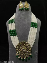 Kundan Choker Meena Necklace Earrings Jewelry Set Trending Bridal Ethnic 31 - £41.21 GBP