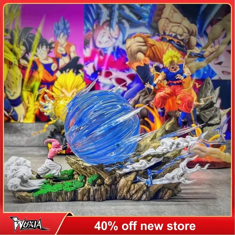 Dragon Ball Figure Son Goku VS Majin Buu Action Figure Model 22cm Anime - £26.94 GBP+
