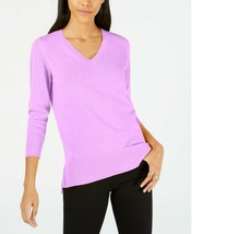 Maison Jules Women SZ Medium LT Purple Textured Pullover Sweater Ribbed Trim NEW - £8.11 GBP