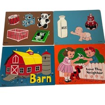 Sifo Wooden Puzzles Mother Goose Barn Baby &amp; Love Thy Neighbor Vintage Lot Of 4 - £20.61 GBP