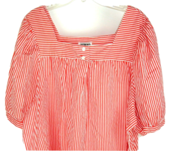 Vtg Top Yakko Red Pin Stripes Pullover Peasant Blouse Free SZ Plus Boho ... - $29.69