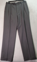 Brooks Brothers Dress Pants Men Size 36 Gray 100% Wool Slash Pocket Straight Leg - £15.06 GBP