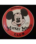 Vintage 1970s Mickey Mouse Club Member Button Pin Walt Disney 3.5&quot; - €20,17 EUR