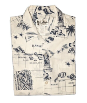 Vintage Howie Hawaiian Shirt Men’s Hawaii Island Chart Map Made USA Aloh... - £15.77 GBP