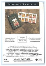 1991 Canada Commemorative Stamp Pack Public Gardens Ad Postcard - $5.95
