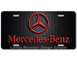 Mercedes-Benz Inspired Art Red on Mesh FLAT Aluminum Novelty License Tag... - $17.99