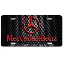 Mercedes-Benz Inspired Art Red on Mesh FLAT Aluminum Novelty License Tag... - £14.15 GBP