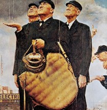 Baseball Umpires Norman Rockwell 1979 Print From Memory Album Vtg Repro DWKK15 - £15.97 GBP