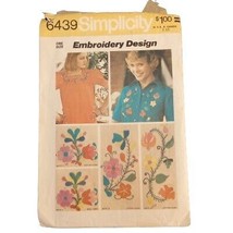 Simplicity 6439 Transfer for Floral Embroidery Satin Outline Stitch OS V... - $3.38