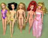 Disney Barbie PRINCESS X5 DOLLS SNOW WHITE Cinderella TANGLED Rapunzel A... - £12.66 GBP