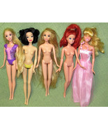 Disney Barbie PRINCESS X5 DOLLS SNOW WHITE Cinderella TANGLED Rapunzel A... - £11.65 GBP