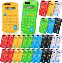 Green, White, Red, Yellow, Blue, And Black 30 Pack Pocket Calculator Small - £32.97 GBP