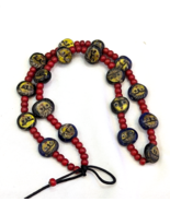 Antike Vintage venezianische weiße Herz Gesicht Glasperlen Perlen Halske... - $82.58