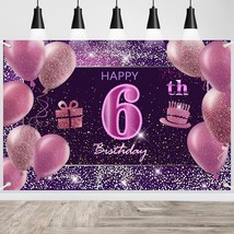 6Th Birthday Decorations For Girls Happy Birthday Banner Pink Decorations For A  - £22.37 GBP