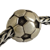 Authentic Trollbeads Soccer Ball Sterling Silver Bead Charm 11519, New - £22.77 GBP