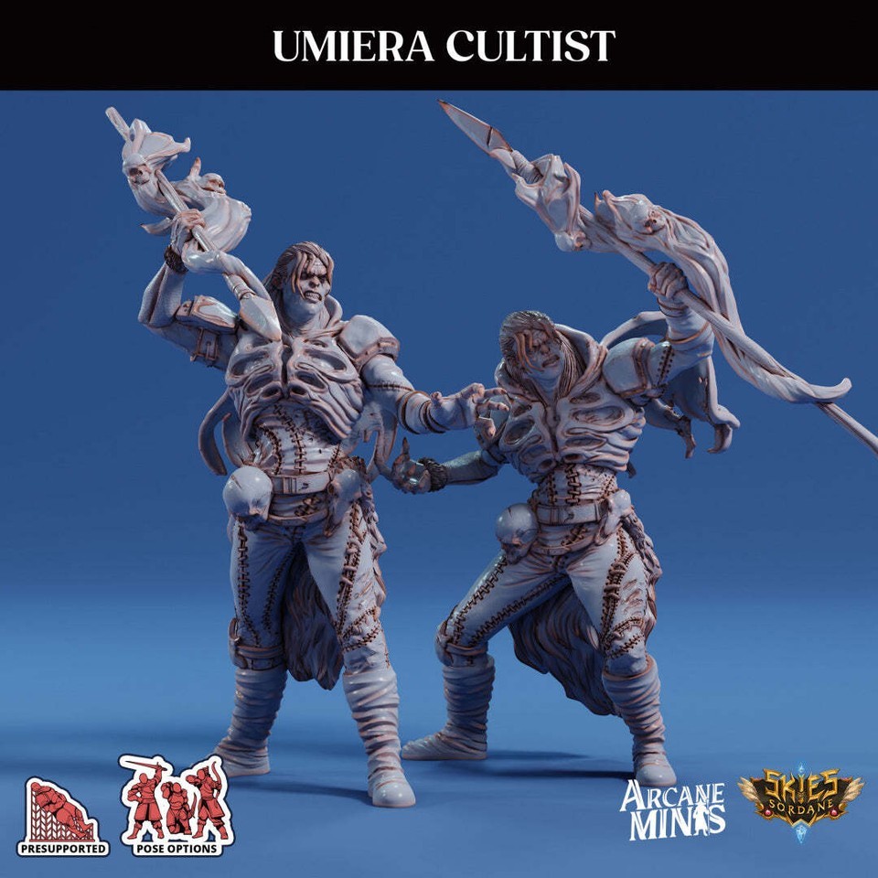 3D Printed Sordane Publishing Arcane Minis Umiera Cultist 1 Cult of Umie... - $8.33+