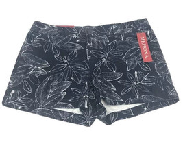 Merona Juniors Short Shorts Navy White Floral Pattern Size 2 with a 3&quot; Inseam - £15.69 GBP