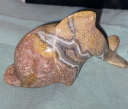 Jasper Stone Carved Dolphin 3.5”L x 1.75” W x 1.75” H Tan Blue - £11.19 GBP