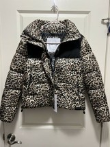 Kendall + Kylie Topeka Leopard/Black Puffer Jacket size medium Nwt - £58.57 GBP