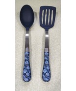 Pioneer Woman Frontier Rose Cooking Spatula &amp; Spoon Blue Floral Frontier... - $23.00
