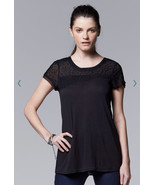 Simply VERA WANG Lovely Lace TEE Size: XS (EXTRA SMALL) New Black Soft - £47.39 GBP