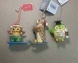 NWT Owl Bird Hanging Christmas Ornaments Lot of 3 - $13.74