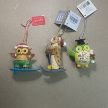 NWT Owl Bird Hanging Christmas Ornaments Lot of 3 - $13.74