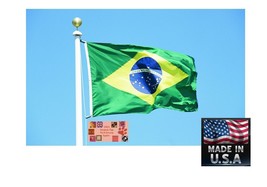 3x5 BRAZIL BRAZILIAN Heavy Duty In/outdoor Super-Poly FLAG BANNER*USA MADE - £10.95 GBP
