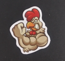 Flexing Rooster Wild Angry Animal Sticker 1.75&quot; x 1.5&quot; (AG) - $1.64