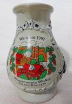 Weinfest 97 German Wine Pitcher Winzerverein Wicker Tor Zum Rheingau Okt... - $28.91