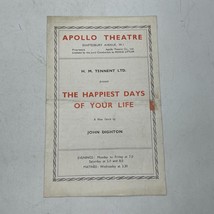 Playbill Theater Program Apollo Theatre The Happiest Days Of Your Life - £12.61 GBP