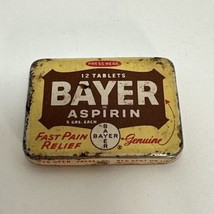 Vintage Small Bayer Aspirin Metal Tin - £7.86 GBP