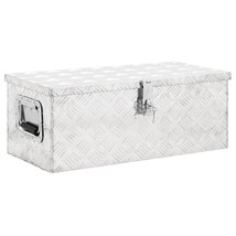 vidaXL Storage Box Silver 27.6&quot;x12.2&quot;x10.6&quot; Aluminum - £182.14 GBP