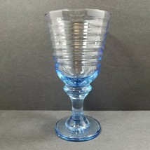 Libbey Sirrus Light Blue Ribbed Water Goblet Drinking Glass - £11.48 GBP