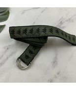 Kappa Mens Banda Belt Size 130 XL Black Green Logo Print D Ring - $27.06 CAD