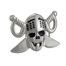 Zeckos Lewd Knight Skull &amp; Crossed Swords Belt Buckle - £11.35 GBP