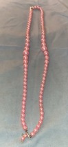 26” Vintage Necklace Bubblegum Pink Beads Various Sizes - £4.48 GBP